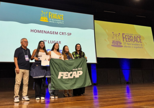 Alunas do Colégio FECAP conquistam premiação na FEBRACE com projeto sustentável que transforma conchas de ostras em revestimentos ecológicos