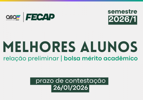 FECAP divulga relação preliminar dos alunos contemplados com a Bolsa Mérito Acadêmico 2026.1